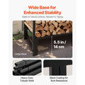 Firewood Rack with Waterproof Cover, 1.22m Outdoor Firewood Holder, 1/4 Cord Storage Metal Log Holder, 400lb Max Weight Capacity, Full Covered, Powder-Coated Wood Storage Rack for Fireplace Deck