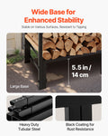 Firewood Rack 1.22m 1/4 Cord Metal Log Holder Waterproof Cover 400lb