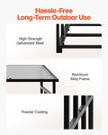 Firewood Rack 143cm 1/4 Cord Sloped Roof Metal Wood Storage Shed