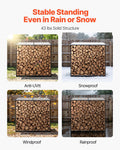 Firewood Rack 143cm 1/4 Cord Sloped Roof Metal Wood Storage Shed