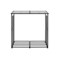 Firewood Rack 143cm 1/4 Cord Sloped Roof Metal Wood Storage Shed