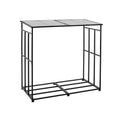 Firewood Rack 143cm 1/4 Cord Sloped Roof Metal Wood Storage Shed