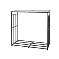 Firewood Rack 143cm 1/4 Cord Sloped Roof Metal Wood Storage Shed