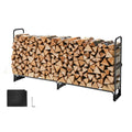 Firewood Rack 2.57m 1/2 Cord Metal Log Holder Waterproof Cover