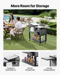 75.7L Rolling Ice Chest Cooler Cart 50 Bottles Swivel Wheels