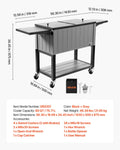 75.7L Rolling Ice Chest Cooler Cart 50 Bottles Swivel Wheels