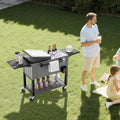 75.7L Rolling Ice Chest Cooler Cart 50 Bottles Swivel Wheels