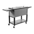 75.7L Rolling Ice Chest Cooler Cart 50 Bottles Swivel Wheels