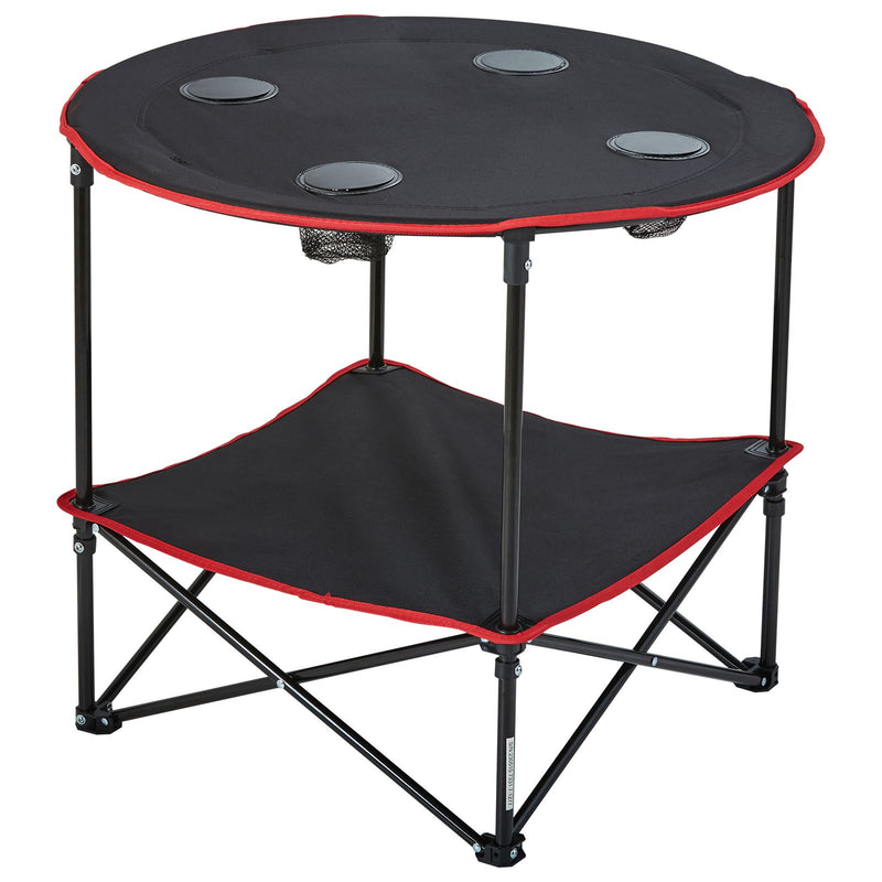Folding Camping Table, Outdoor Portable Side Tables, Lightweight Fold Up Table, 600D Oxford Fabric & Steel Ultra Compact Work Table with Large Storage & Carry Bag, For Beach Picnic, 28.3