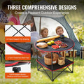Folding Camping Table, Outdoor Portable Side Tables, Lightweight Fold Up Table, 600D Oxford Fabric & Steel Ultra Compact Work Table with Large Storage & Carry Bag, For Beach Picnic, 28.3