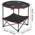 Folding Camping Table, Outdoor Portable Side Tables, Lightweight Fold Up Table, 600D Oxford Fabric & Steel Ultra Compact Work Table with Large Storage & Carry Bag, For Beach Picnic, 28.3