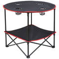 Folding Camping Table, Outdoor Portable Side Tables, Lightweight Fold Up Table, 600D Oxford Fabric & Steel Ultra Compact Work Table with Large Storage & Carry Bag, For Beach Picnic, 28.3