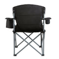 Folding Camping Chair Heavy Duty Padded Quad Armchair Cooler Bag Black