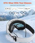 Frameless Ski Goggles Pink Revo Cylindrical Lens OTG Anti Fog