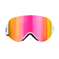 Frameless Ski Goggles Pink Revo Cylindrical Lens OTG Anti Fog