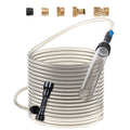 Aquarium Vacuum Gravel Cleaner, 50 ft PVC Hose Fish Tank Vacuum Gravel Cleaner, Siphon Fish Tank Cleaner Vacuum, 3 Types of Brass Adapters, for Fish Tank Cleaning Gravel & Sand