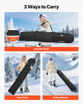 Ski Roller Bag 190cm Padded Snowboard Wheels Travel Black