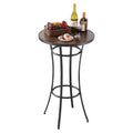 Round Bar Table 60cm Counter Height Patio Bistro Metal Frame