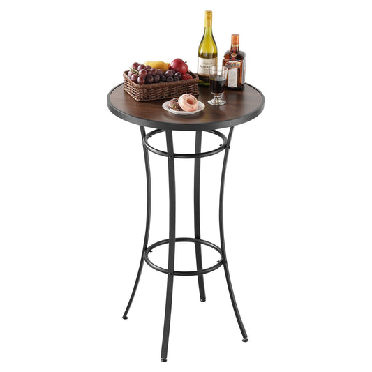Round Bar Table 60cm Counter Height Patio Bistro Metal Frame
