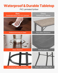Round Bar Table 60cm Counter Height Patio Bistro Metal Frame