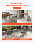 Round Bar Table 60cm Counter Height Patio Bistro Metal Frame