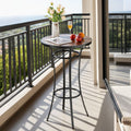 Round Bar Table 60cm Counter Height Patio Bistro Metal Frame