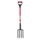 4 Tines Garden Fork Fiberglass Handle 45 in Spading Pitchfork Heavy Duty