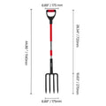 4 Tines Garden Fork Fiberglass Handle 45 in Spading Pitchfork Heavy Duty