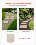 Stepping Stones 16pcs 39.5x39.5cm Beige Plastic Outdoor Patio