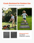 Garden Stepping Stones 4pc 39.5cm Grey Plastic Weather-Resistant Patio