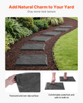 Garden Stepping Stones 4pc 39.5cm Grey Plastic Weather-Resistant Patio