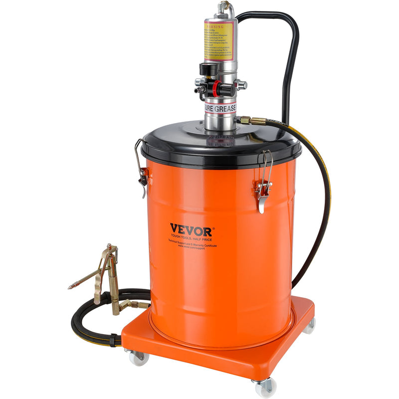 Grease Pump 40L Air Operated Pneumatic 50:1 Pressure Ratio Hose