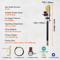 Grease Pump, 50:1 Pressure Ratio Air Operated Grease Pump with 3.88 m High Pressure Hose and Grease Gun, Pneumatic Grease Pump, Portable Lubrication Grease Pump with 360° Swivel Grease Gun Head