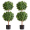 Artificial Topiary Boxwood Double Ball 914mm 2 Set Fake Plant