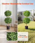 Artificial Topiary Boxwood Double Ball 914mm 2 Set Fake Plant