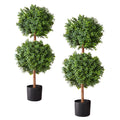Artificial Topiary Boxwood Double Ball 914mm 2 Set Fake Plant