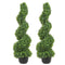 Artificial Topiaries Boxwood Trees, 7.6cm Tall (2 Pieces) Faux Topiary Plant Outdoor, All-year Green Feaux Plant w/ Replaceable Leaves for Decorative Indoor/Outdoor/Garden