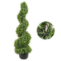 Boxwood Topiary Trees 7.6cm Tall Faux Plant 2pc Indoor Outdoor