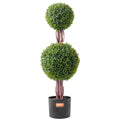 Artificial Boxwood Topiary Tree 91.4cm UV Faux Plant Indoor Outdoor 2pc