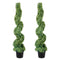 Artificial Topiaries Boxwood Trees, 10cm Tall (2 Pieces) Faux Topiary Plant Outdoor, All-year Green Feaux Plant w/ Replaceable Leaves for Decorative Indoor/Outdoor/Garden