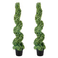 Boxwood Topiary Trees 10cm Tall 2pc Faux Plant Indoor Outdoor Decor