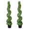 Boxwood Topiary Trees 10cm Tall 2pc Faux Plant Indoor Outdoor Decor