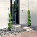 Boxwood Topiary Trees 10cm Tall 2pc Faux Plant Indoor Outdoor Decor