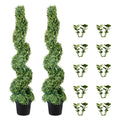 Boxwood Topiary Trees 10cm Tall 2pc Faux Plant Indoor Outdoor Decor