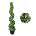 Boxwood Topiary Trees 10cm Tall 2pc Faux Plant Indoor Outdoor Decor