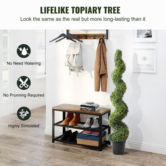 2 Pack 152.4cm Artificial Boxwood Topiary Tree Faux Plant UV Decor In/Outdoor