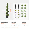 2 Pack 152.4cm Artificial Boxwood Topiary Tree Faux Plant UV Decor In/Outdoor
