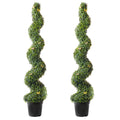 2 Pack 152.4cm Artificial Boxwood Topiary Tree Faux Plant UV Decor In/Outdoor
