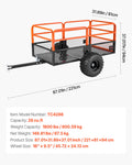 Garden Utility Trailer 28 Cu Ft 800kg Steel Dump ATV UTV Tow