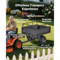 Garden Utility Trailer, 10 Cu. Ft & 227 kg Capacity, ATV UTV Hauling Trailer, Tow Behind Steel Dump Cart with 14